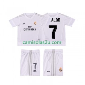 Camisolas de futebol Real Madrid Cristiano Ronaldo 7 2015 2016 Retro Criança Equipamento Principal Manga Curta